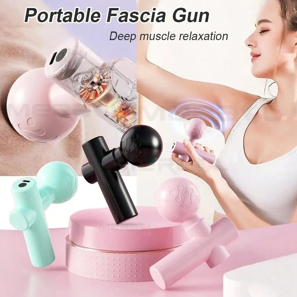 Massage Gun - ปืนนวดขนาดเล็ก 2026 เครื่องนวดฟาสเชีย บรรเทาอาการปวดกล้ามเนื้อ ปืนนวดแบบสั่น พกพาสะดวก