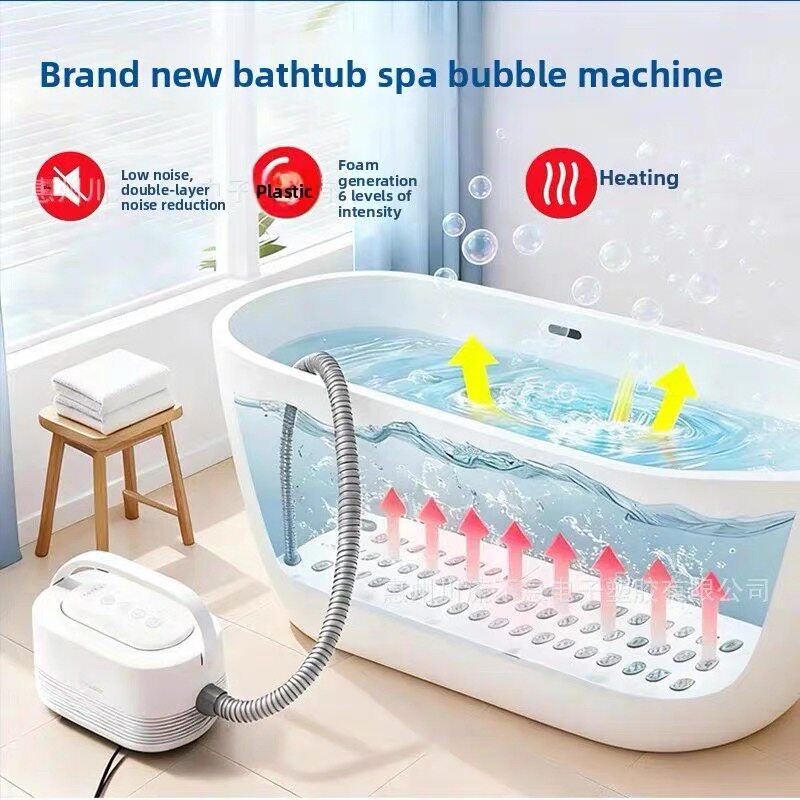 Spa Massager - แผ่นนวดฟองสบู่สำหรับอ่างอาบน้ำ สปา พร้อมเครื่องทำฟองสบู่แบบมีระบบทำความร้อน ควบคุมด้วยรีโมท สำหรับการบำบัดด้วยน้ำในห้องน้ำ