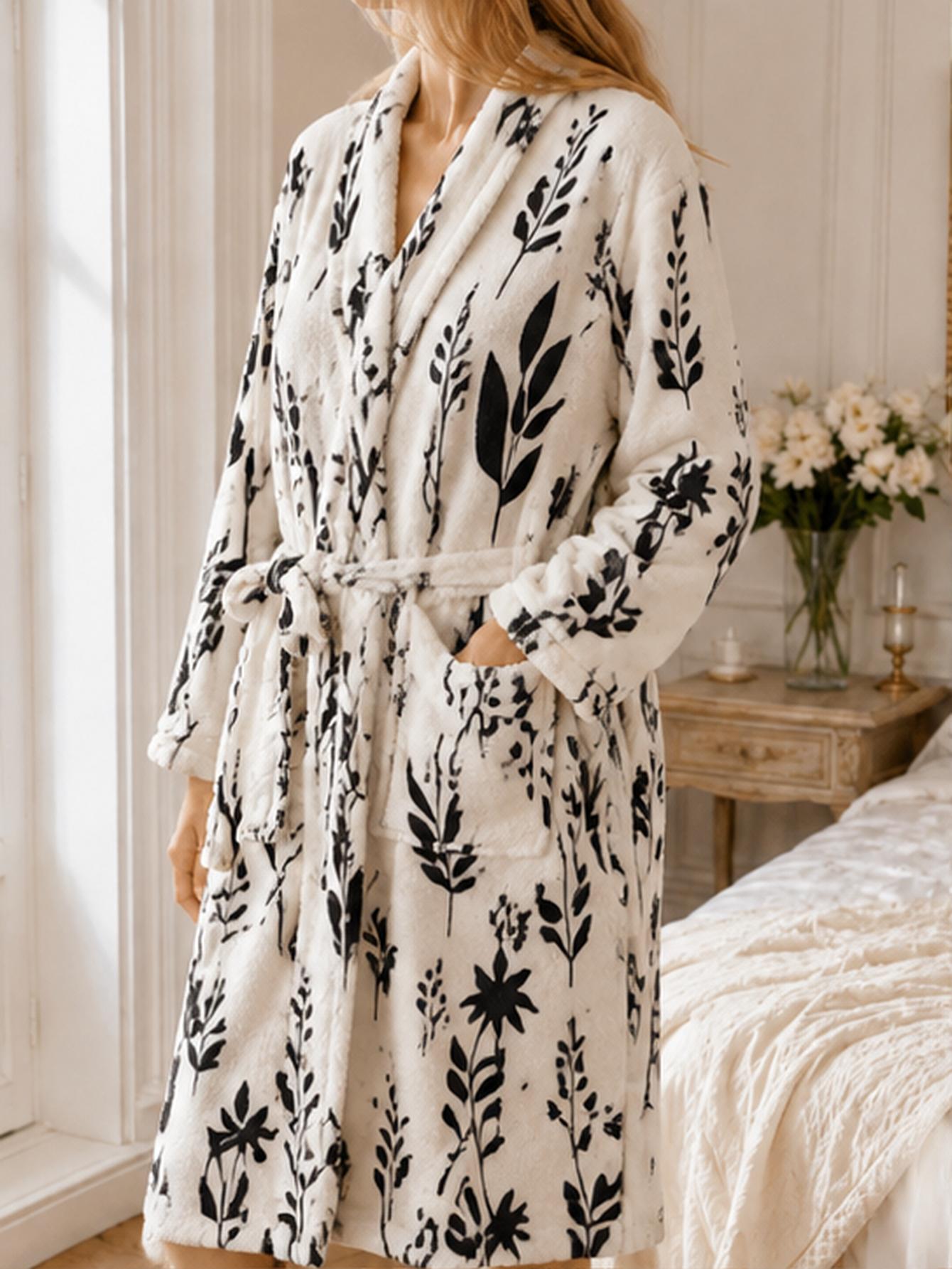 เสื้อคลุมอาบน้ำผ้าคอรัลฟลีซสำห - Bathrobe บทวิจารณ์และราคา